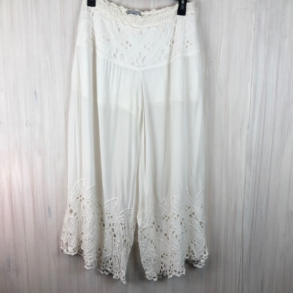 Calypso St. Barth Pants - CALYPSO SHEER WIDE LEG LACE PANTS